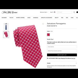 Salvatore Ferragamo tie (cats)